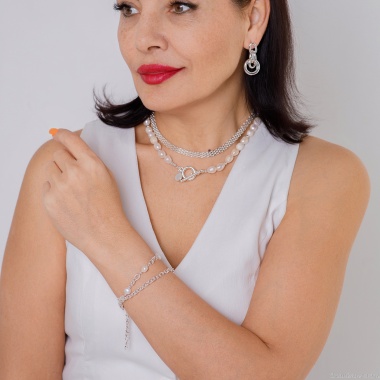 Колье Fiore Luna, String of Pearls Сarabiner, BL4507 S